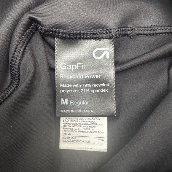 Gap Fit Recycled Power Full Leg Faux Leather Leggings Womens Medium Black 28x26 - Picture 4 of 11